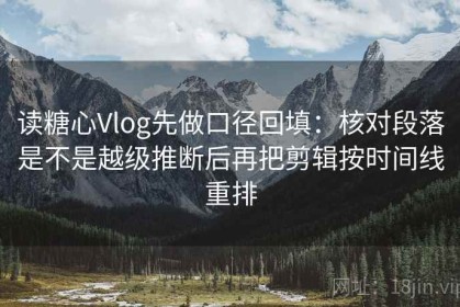 读糖心Vlog先做口径回填：核对段落是不是越级推断后再把剪辑按时间线重排